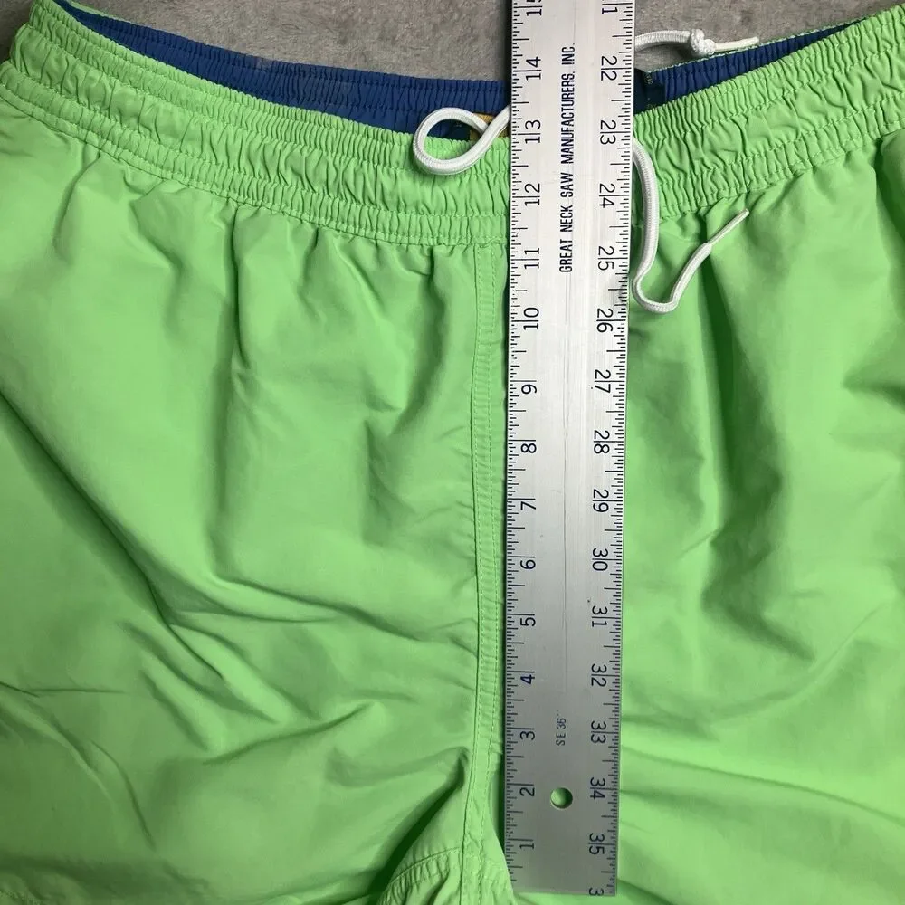 Polo Ralph Lauren Swim Trunks Mens XXL Neon Green Mesh‎ Lined Drawstring Beach